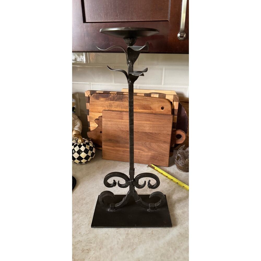 Pottery Barn wrought iron candleholder 20”